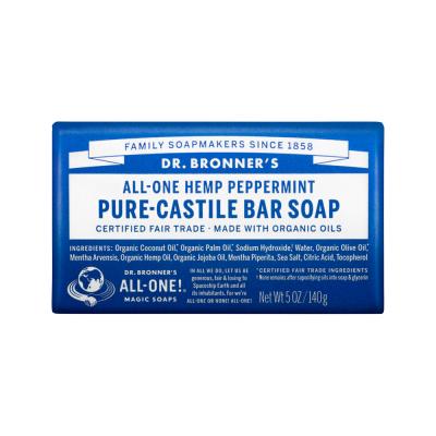 Dr. Bronner's Pure-Castile Bar Soap (Hemp All-One) Peppermint 140g